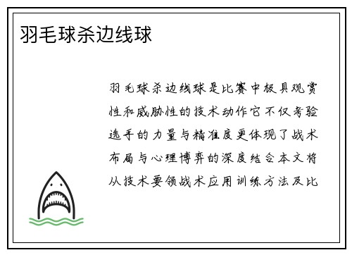 羽毛球杀边线球